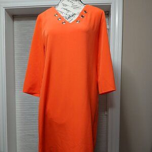 Bright orange Donna Ricco dress
